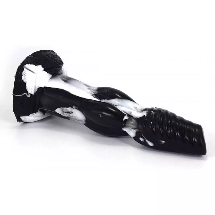 European Fairy Tale Wolf Dildo Dog Dick Multi-Color Canine Style (Black+White)