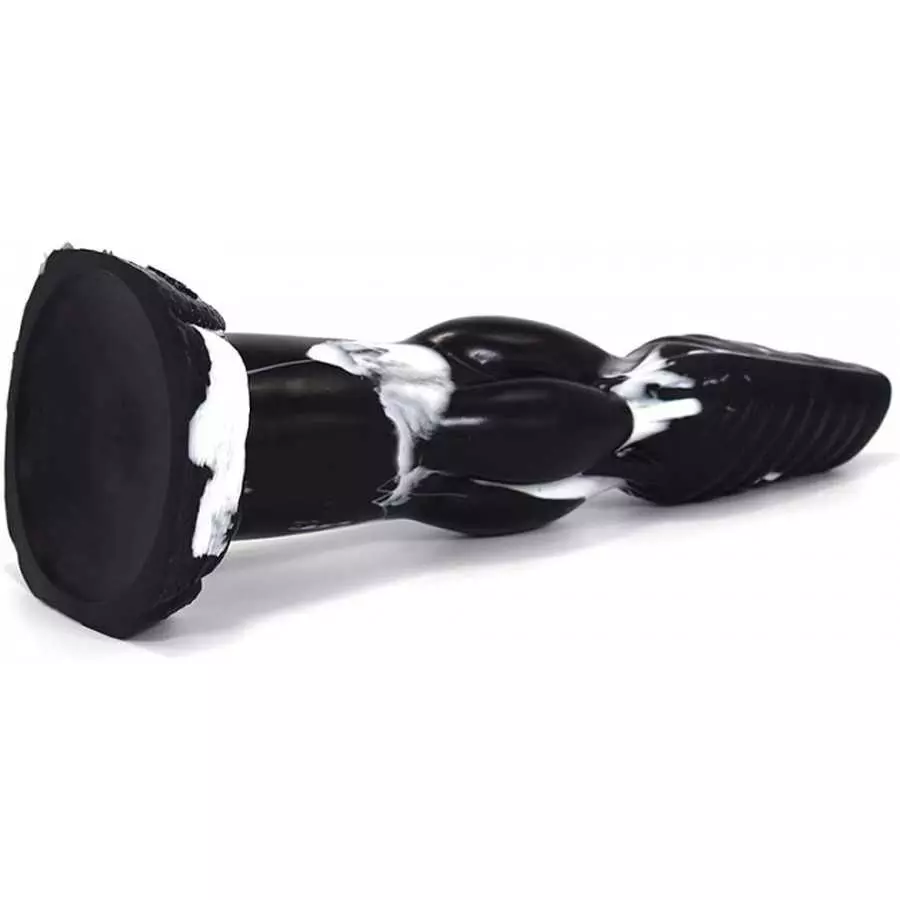 European Fairy Tale Wolf Dildo Dog Dick Multi-Color Canine Style (Black+White)