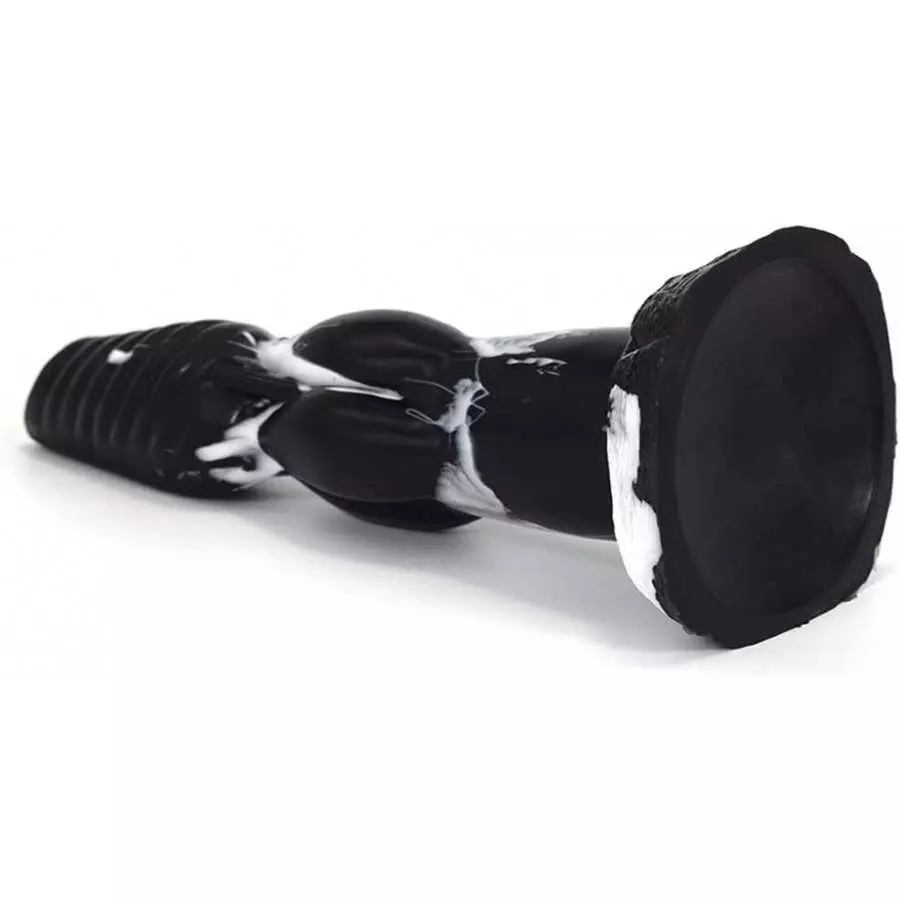 European Fairy Tale Wolf Dildo Dog Dick Multi-Color Canine Style (Black+White)