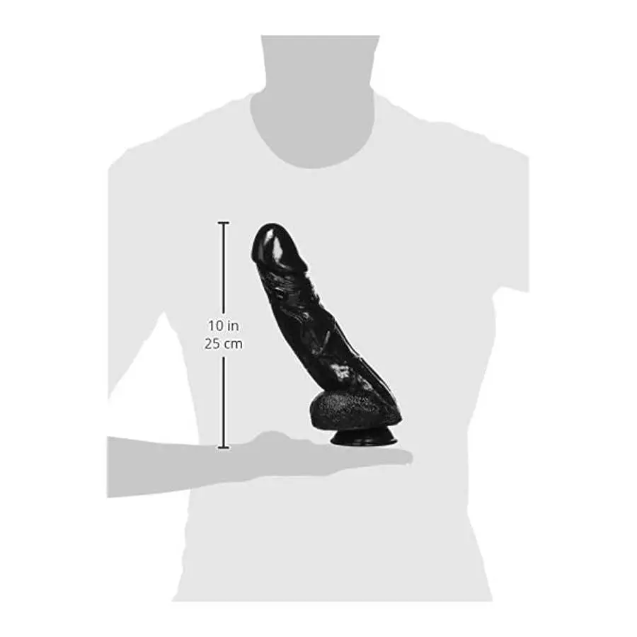 Sexflesh Big Black Bob Suction Cup Dildo, 11 Inch