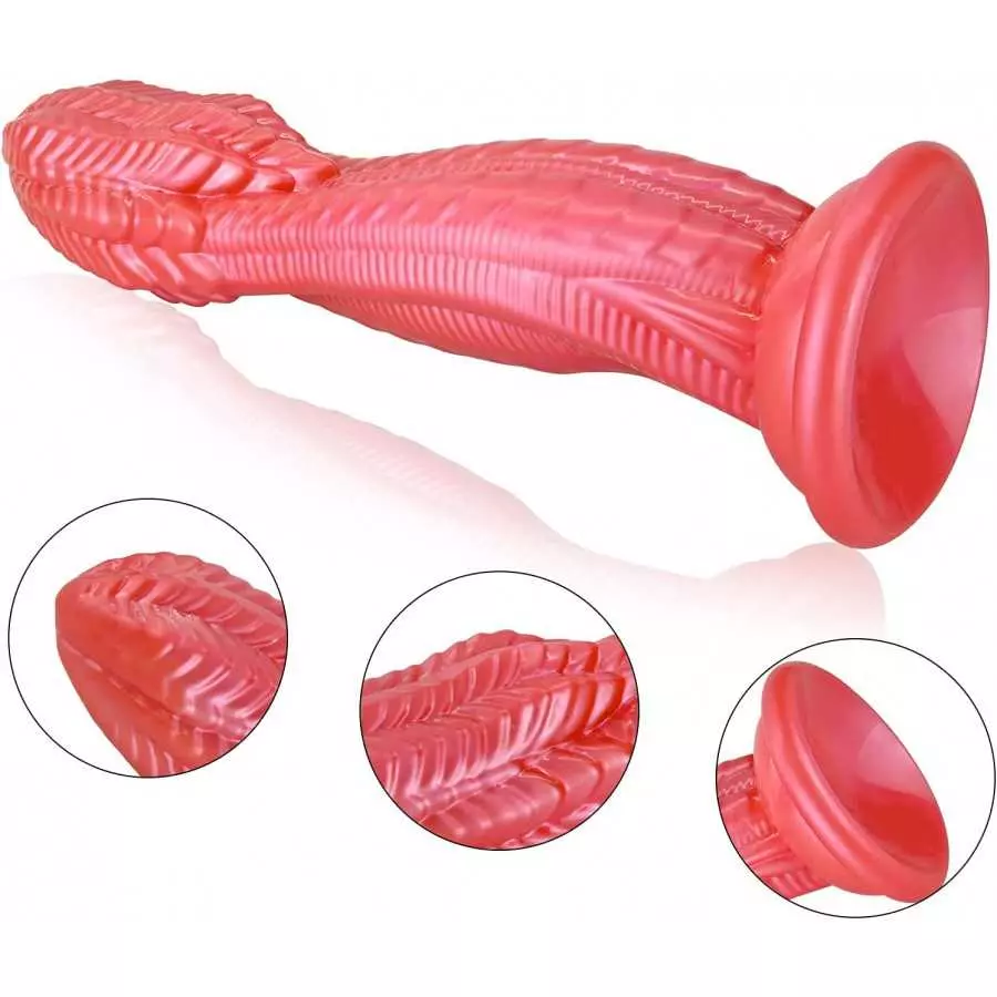 Realistic Dildos Adult Sex Toy - 10.43 inch Flexible Dildos with Suction Cup G-spot Penis Cock with Textured Ridges for Prostate