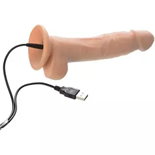 Adam's True Feel Rechargeable Dildo with Wireless Remote Control - Beige