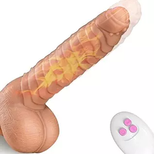 Thrusting Dildo Vibrator Realistic Vibrating Dildo with Strong Suction Cup for Hands-Free Play, Remote Control 9.05 inch Dildos