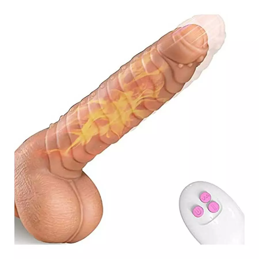 Thrusting Dildo Vibrator Realistic Vibrating Dildo with Strong Suction Cup for Hands-Free Play, Remote Control 9.05 inch Dildos