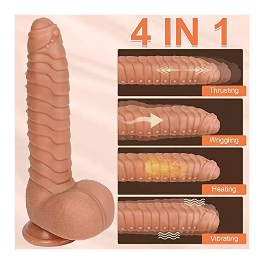Thrusting Dildo Vibrator Realistic Vibrating Dildo with Strong Suction Cup for Hands-Free Play, Remote Control 9.05 inch Dildos