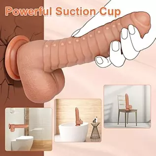 Thrusting Dildo Vibrator Realistic Vibrating Dildo with Strong Suction Cup for Hands-Free Play, Remote Control 9.05 inch Dildos