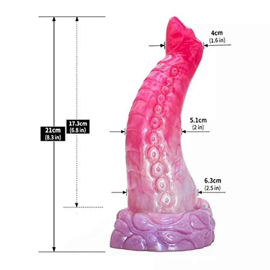 Tentacle Dildo Animal G Spot Dildo Monster Anal Butt Plug 8 inch Dildo with Suction Cup Sextoy for Women- Pink Color