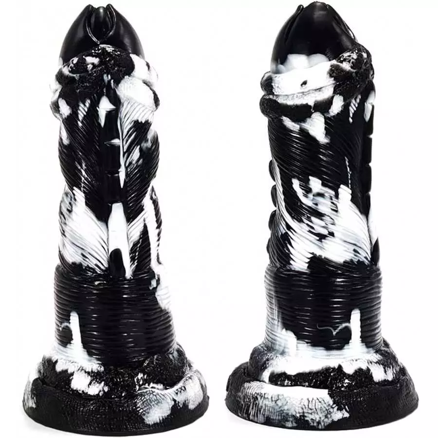 Multi Color Soft Feeling Alien Dildo Couple Use Lover's Gift (Black+White)