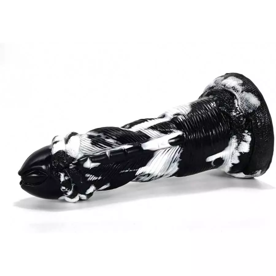 Multi Color Soft Feeling Alien Dildo Couple Use Lover's Gift (Black+White)