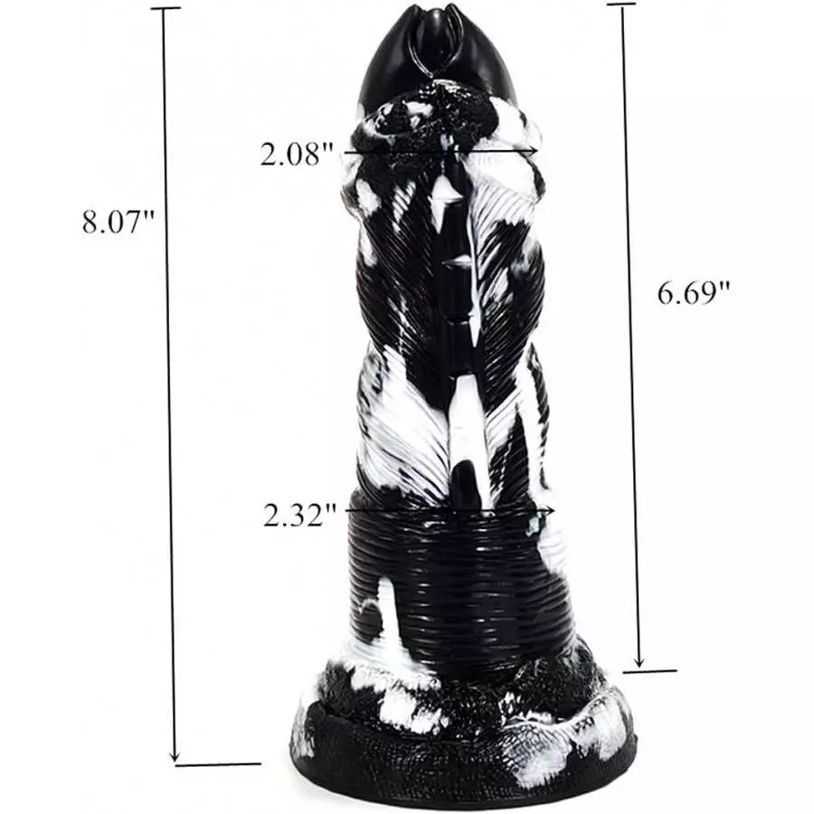 Multi Color Soft Feeling Alien Dildo Couple Use Lover's Gift (Black+White)