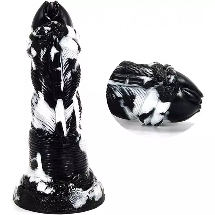 Multi Color Soft Feeling Alien Dildo Couple Use Lover's Gift (Black+White)
