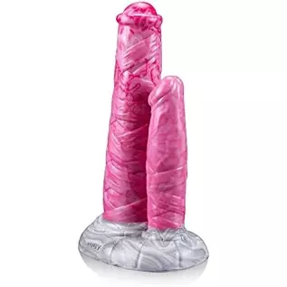 10.02 Inches Platinum Silicone Double-Ended Monster Centaur Dildo with Horse Cock, Realistic Animal Flexible Anal Dildo with Suc