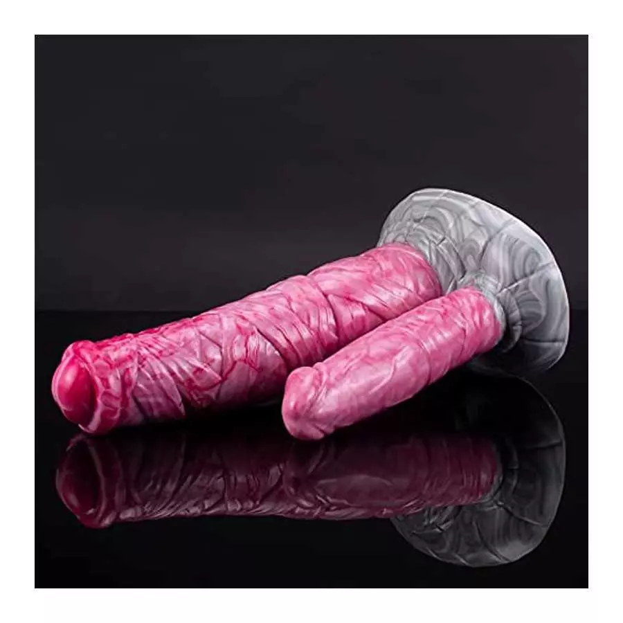 10.02 Inches Platinum Silicone Double-Ended Monster Centaur Dildo with Horse Cock, Realistic Animal Flexible Anal Dildo with Suc