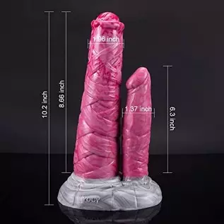 10.02 Inches Platinum Silicone Double-Ended Monster Centaur Dildo with Horse Cock, Realistic Animal Flexible Anal Dildo with Suc