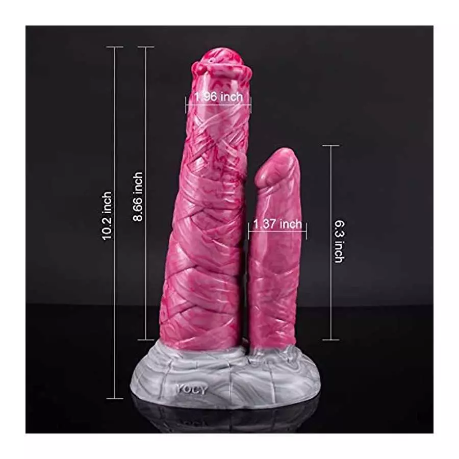 10.02 Inches Platinum Silicone Double-Ended Monster Centaur Dildo with Horse Cock, Realistic Animal Flexible Anal Dildo with Suc