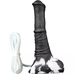 Nothosaur「AVOYO with Cum Tube」14.8 inch HorseIIDildo Medium Soft Platinum Silicone Dildo,Unique Design with Strong Suction Cup f
