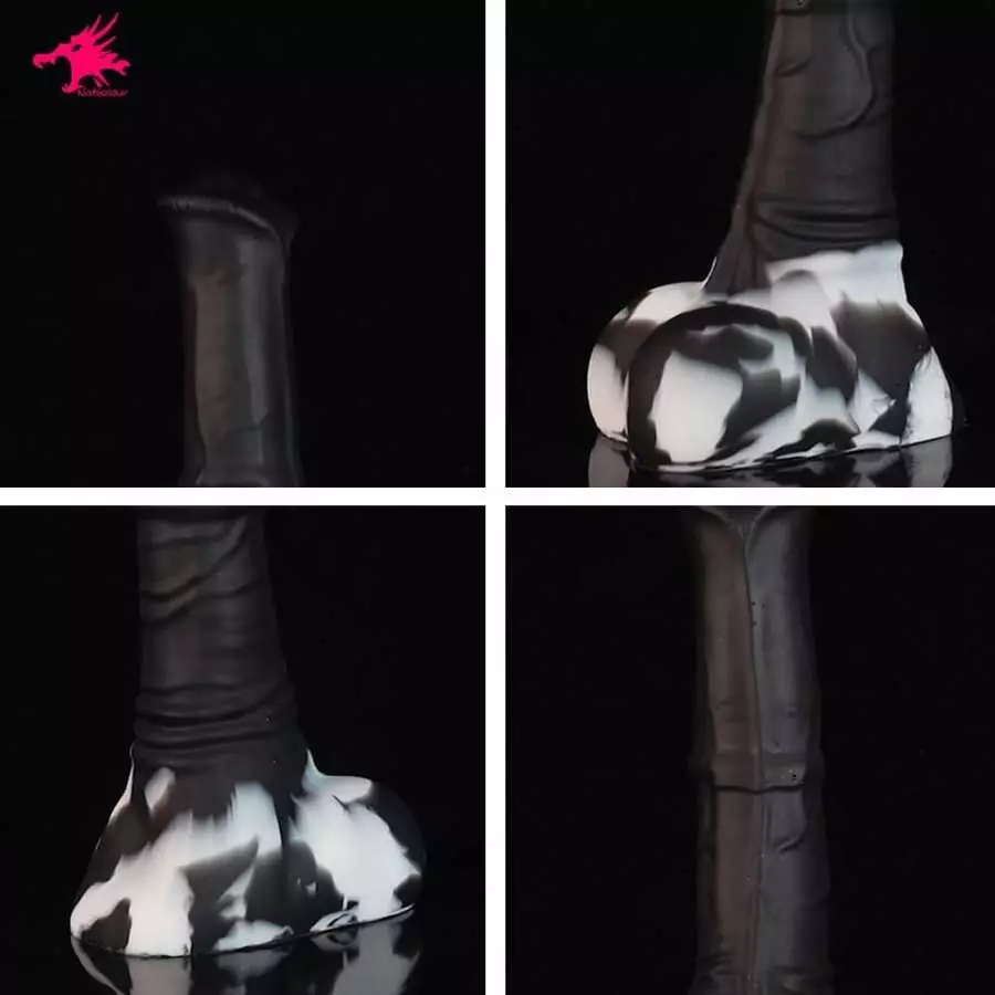 Nothosaur「AVOYO with Cum Tube」14.8 inch HorseIIDildo Medium Soft Platinum Silicone Dildo,Unique Design with Strong Suction Cup f