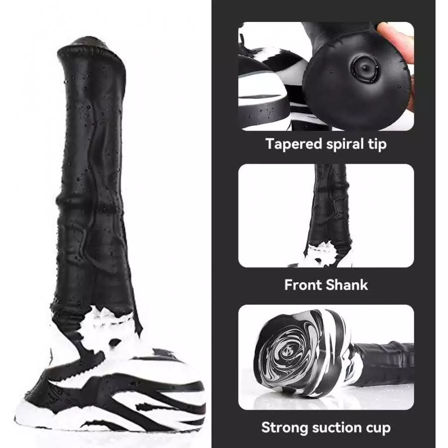 Nothosaur「AVOYO with Cum Tube」14.8 inch HorseIIDildo Medium Soft Platinum Silicone Dildo,Unique Design with Strong Suction Cup f