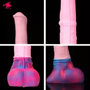 Nothosaur「AVOYO with Cum Tube」14.8 inch HorseIIDildo Medium Soft Platinum Silicone Dildo,Unique Design with Strong Suction Cup f