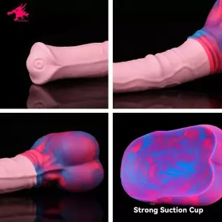 Nothosaur「AVOYO with Cum Tube」14.8 inch HorseIIDildo Medium Soft Platinum Silicone Dildo,Unique Design with Strong Suction Cup f