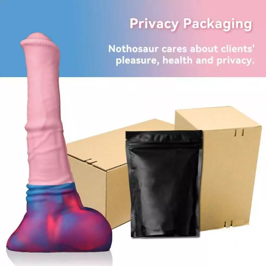 Nothosaur「AVOYO with Cum Tube」14.8 inch HorseIIDildo Medium Soft Platinum Silicone Dildo,Unique Design with Strong Suction Cup f