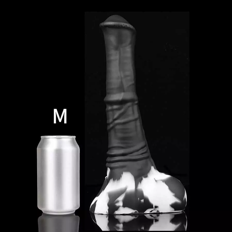 Nothosaur「AVOYO with Cum Tube」14.8 inch HorseIIDildo Medium Soft Platinum Silicone Dildo,Unique Design with Strong Suction Cup f