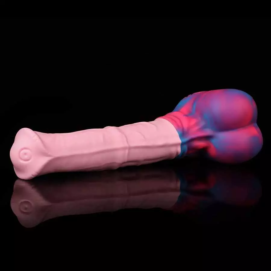 Nothosaur「AVOYO with Cum Tube」14.8 inch HorseIIDildo Medium Soft Platinum Silicone Dildo,Unique Design with Strong Suction Cup f