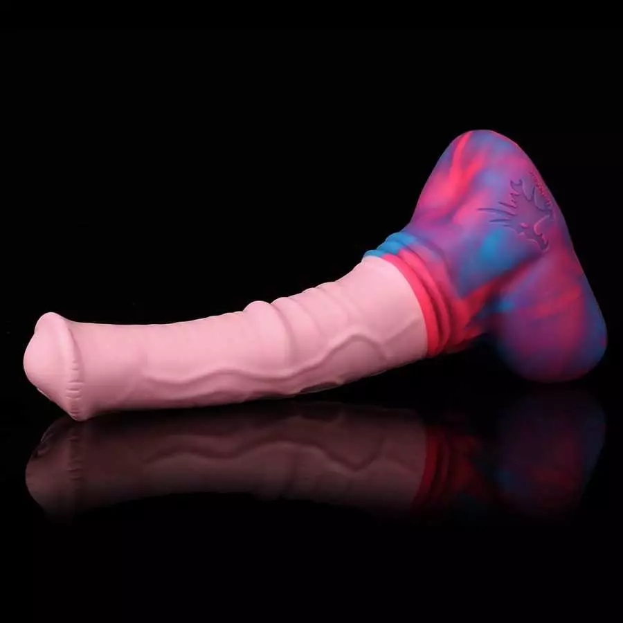 Nothosaur「AVOYO with Cum Tube」14.8 inch HorseIIDildo Medium Soft Platinum Silicone Dildo,Unique Design with Strong Suction Cup f