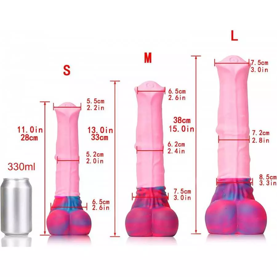 Nothosaur「AVOYO with Cum Tube」14.8 inch HorseIIDildo Medium Soft Platinum Silicone Dildo,Unique Design with Strong Suction Cup f