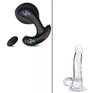 Anal Vibrator Inflatable Butt Plug & 6.8 Inch Body Safe Material G spot Adult Lifelike Dildo