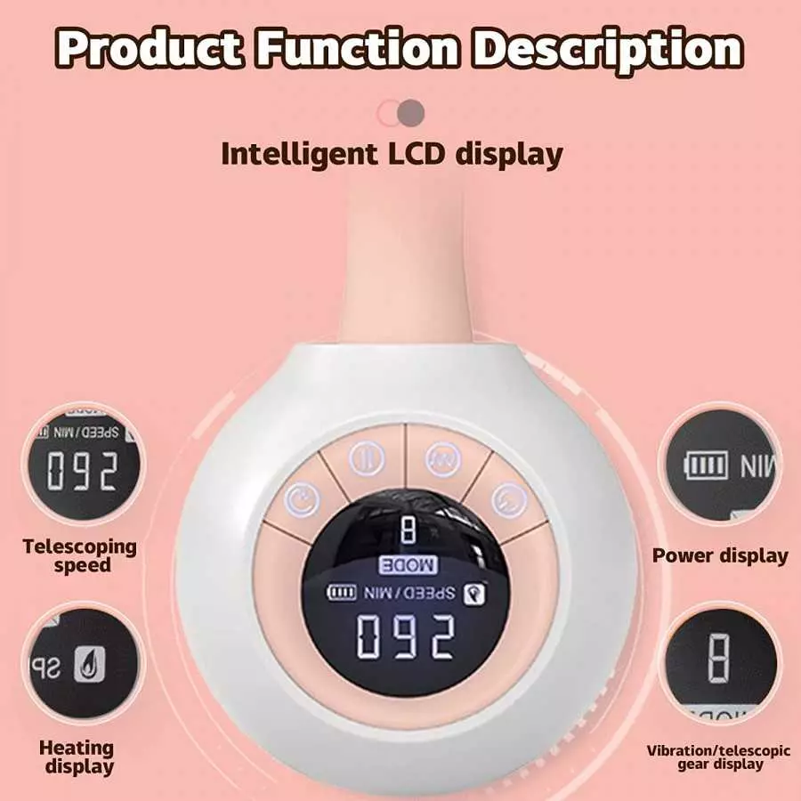 CherryBy Realistic Dildo, Automatic Heating Penis Mixer Machine with 10 Frequency Expansion & Vibration, Wireless Remote Control