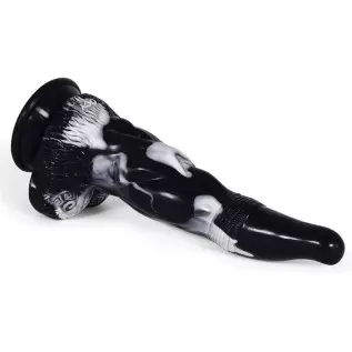 Soft Irregular Multi Colored Suction Anal Dildo Plug for Women Men Gift for Lover (Blue+White)