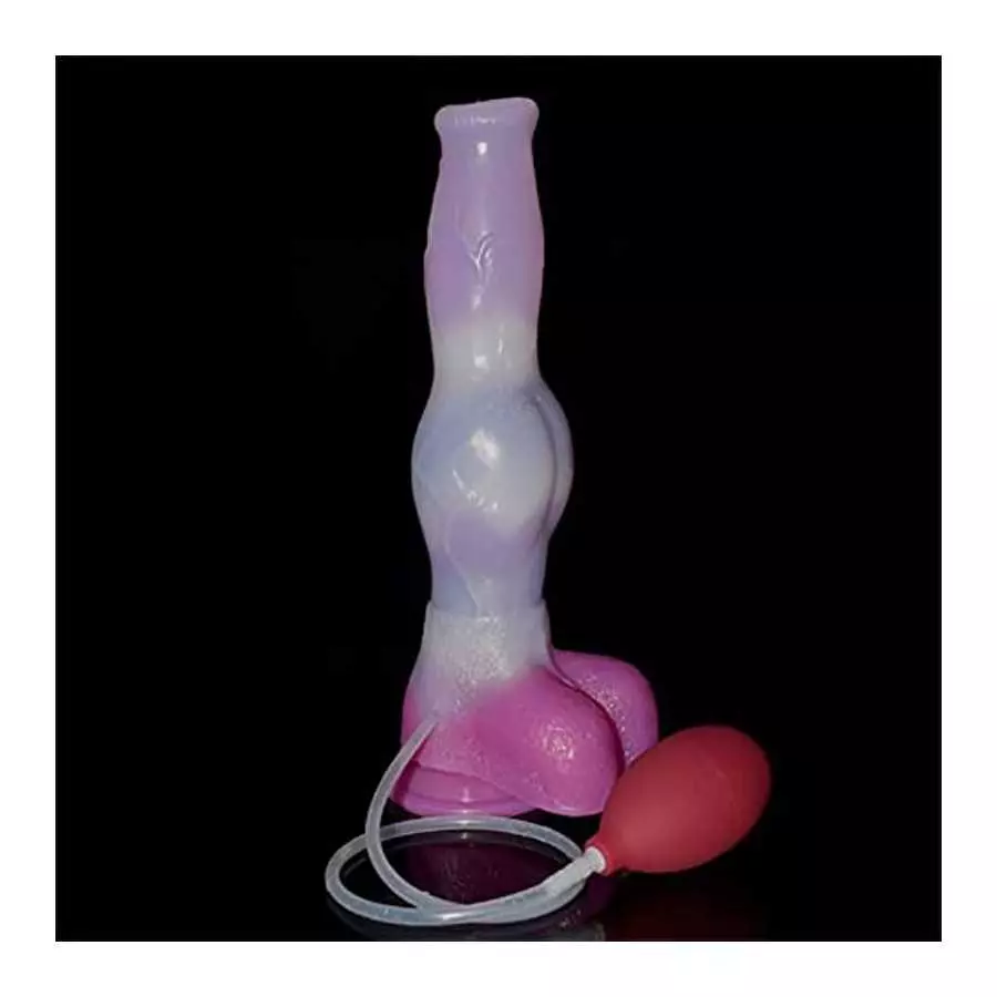 Dog Squirting Dildo with Suction Cups Hands-Free Animal Knotted Ejaculating Dildo Waterproof Women Adult Sex Toys