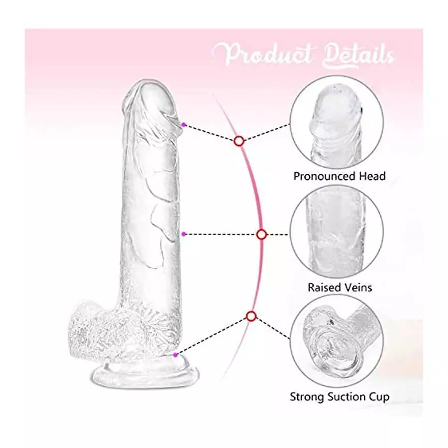7.9 inch Realistic Dildo with Strong Suction Cup Soft Realistic Dildo for Womens/Men /Gay, Adult Sex Toys.
