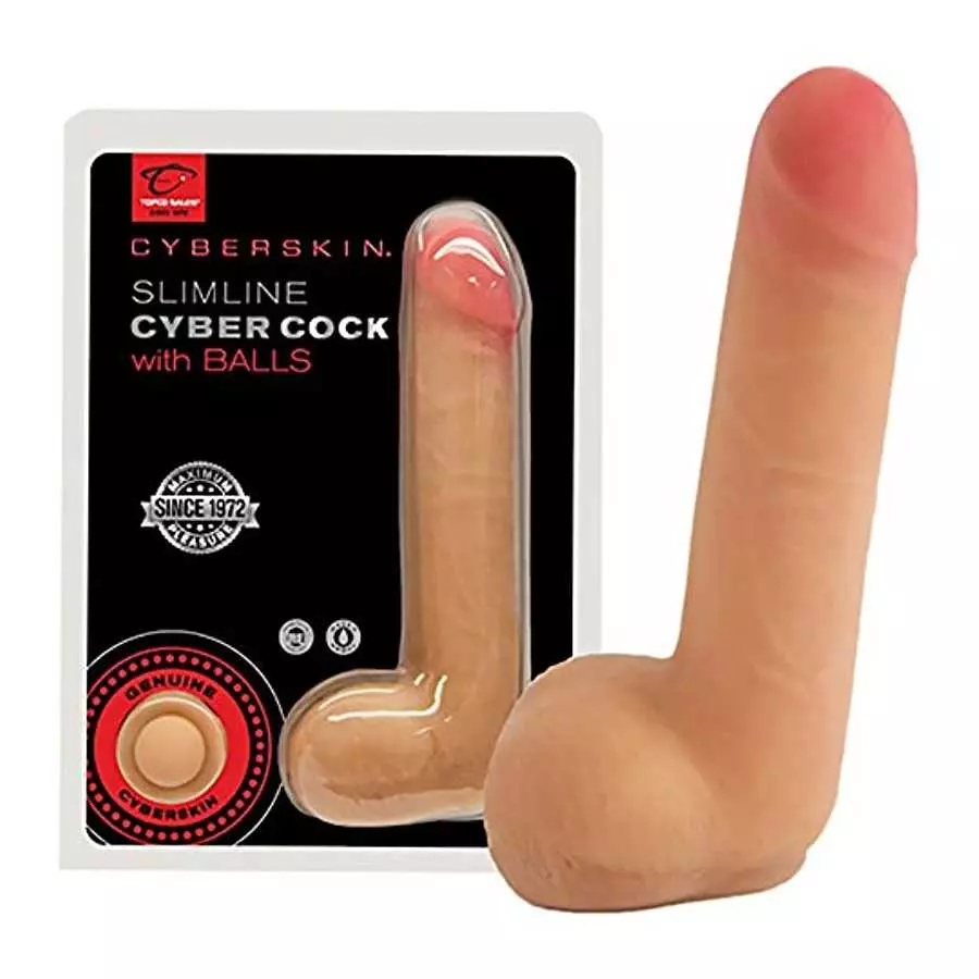 CyberSkin Penis with Balls, Slimline CyberSkin Penis with Balls, Slimline