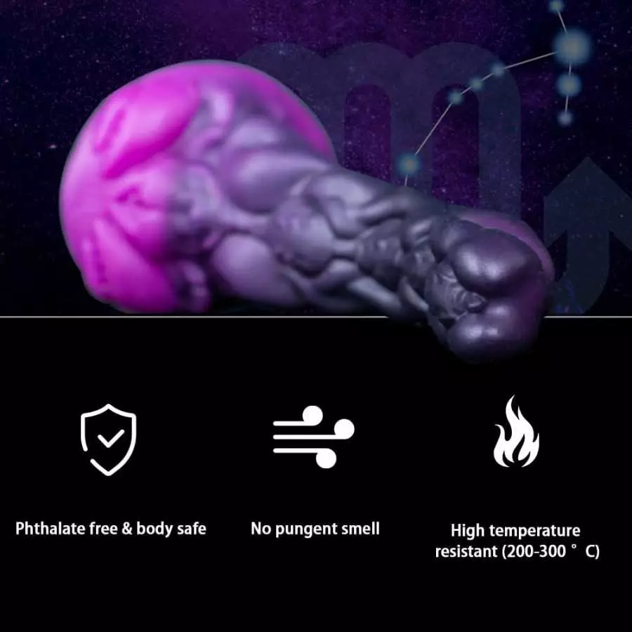 11.8 inch Nothosaur (Taurus) Realistic Medium Soft Platinum Silicone Dildo with Suction Cup, Unique Design Hands-Free Play Sex A