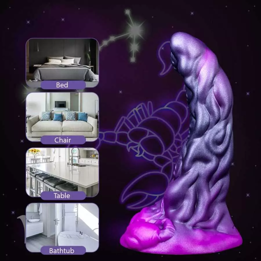 11.8 inch Nothosaur (Taurus) Realistic Medium Soft Platinum Silicone Dildo with Suction Cup, Unique Design Hands-Free Play Sex A