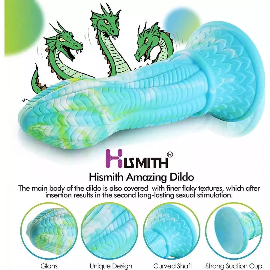 Hismith Huge Dildo Amazing Dildo Realistc Silicone Dildo with Strong Suction Cup for Hands-Free Play,Body-Safe Material Anal Sex