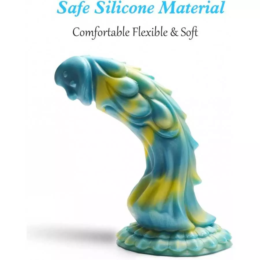 Realistic Dragon Dildo for Women: 8.2 Inches Soft Liquid Silicone Dildo with Strong Suction Cup, Hands-Free Anal Play Massage fo