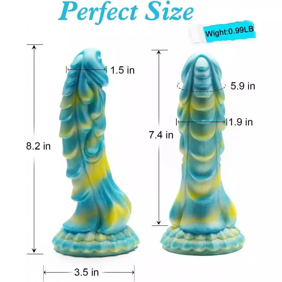 Realistic Dragon Dildo for Women: 8.2 Inches Soft Liquid Silicone Dildo with Strong Suction Cup, Hands-Free Anal Play Massage fo