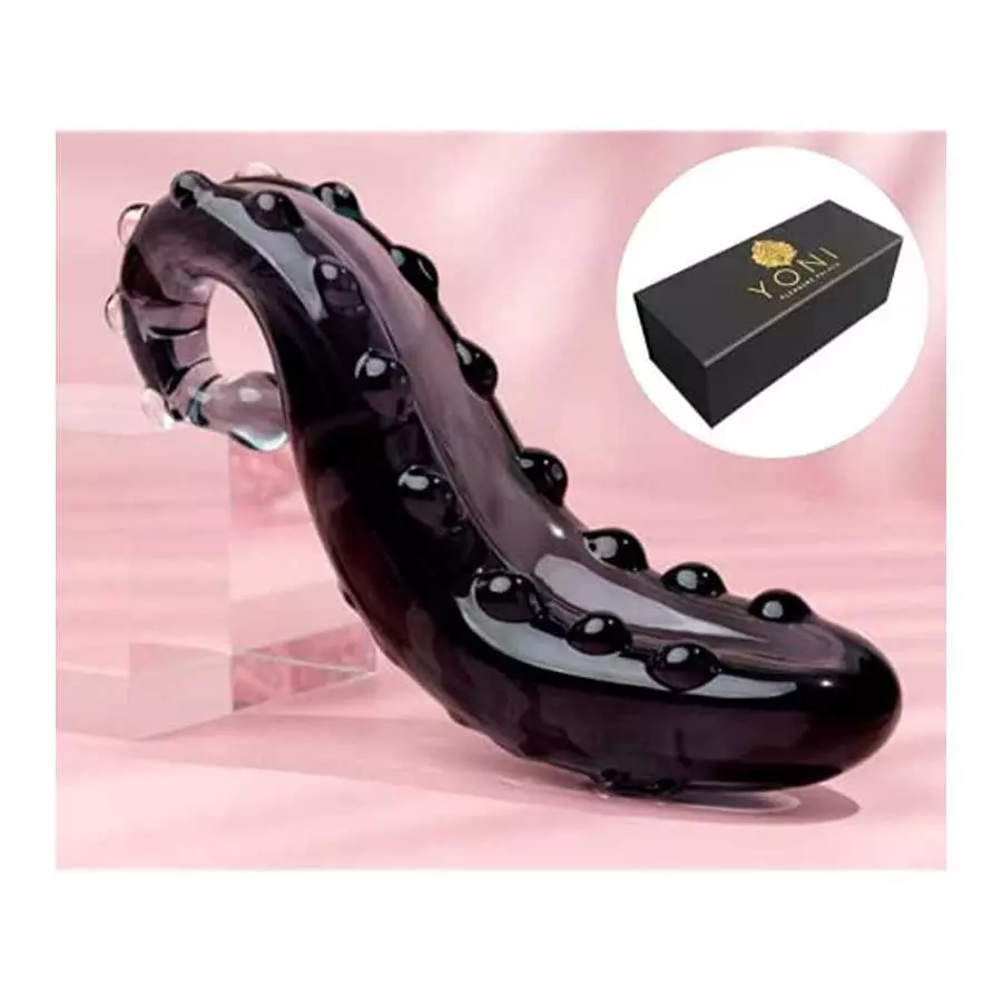 Yoni Pleasure Palace G-Spot Dildo Sacred Squirter - Clear Dildo for G-Spot, Glass Dildo Toy for Women, Massage Wand Body-Safe Ma