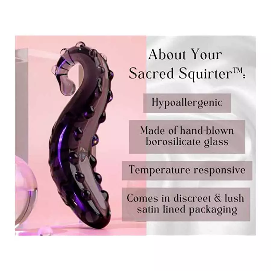 Yoni Pleasure Palace G-Spot Dildo Sacred Squirter - Clear Dildo for G-Spot, Glass Dildo Toy for Women, Massage Wand Body-Safe Ma