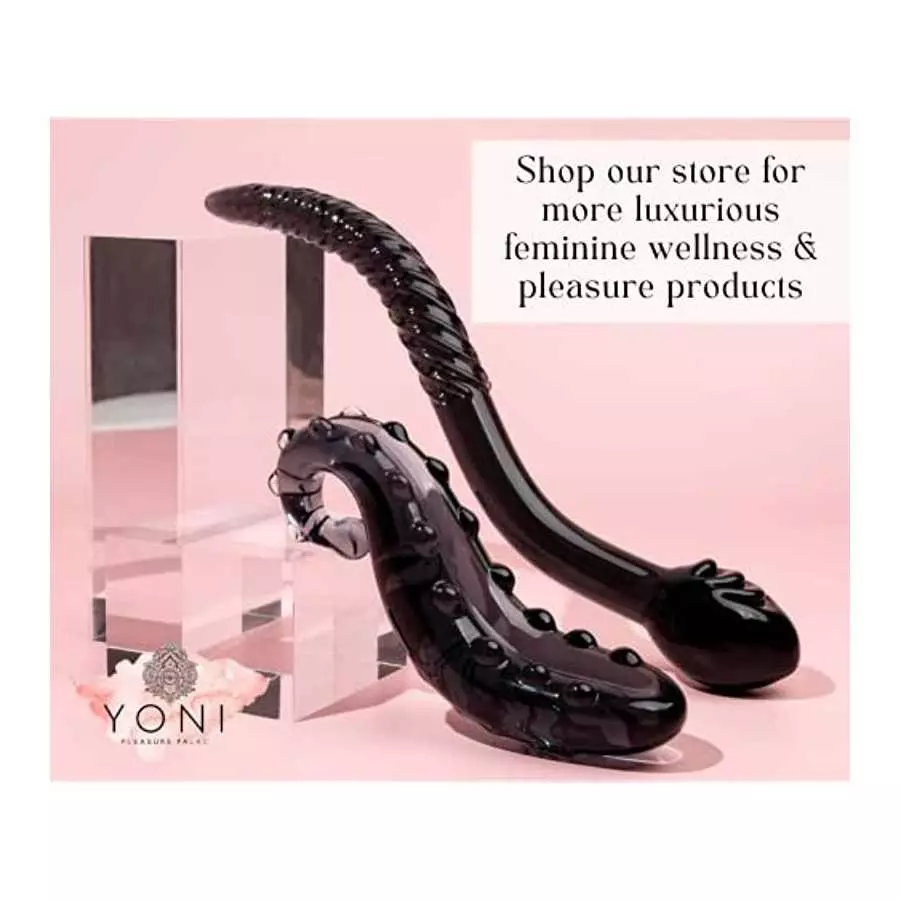 Yoni Pleasure Palace G-Spot Dildo Sacred Squirter - Clear Dildo for G-Spot, Glass Dildo Toy for Women, Massage Wand Body-Safe Ma
