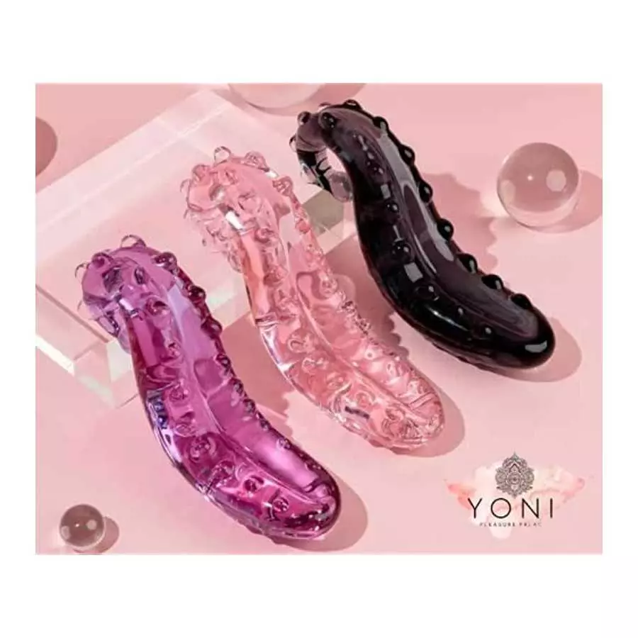 Yoni Pleasure Palace G-Spot Dildo Sacred Squirter - Clear Dildo for G-Spot, Glass Dildo Toy for Women, Massage Wand Body-Safe Ma