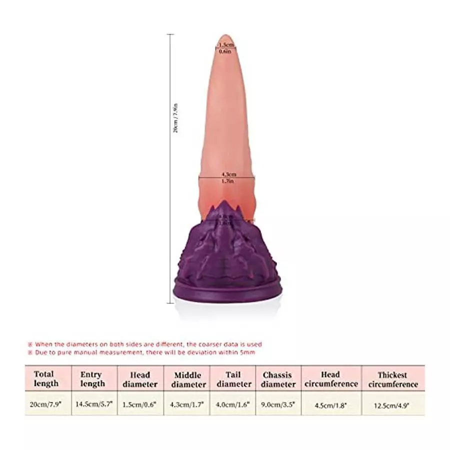 Nothosaur「Ladon's Tongue」7.9 inch Realistic Platinum Silicone Dildo Strong Suction Cup Ultra Soft Lifelike Thick Anal Dildo with