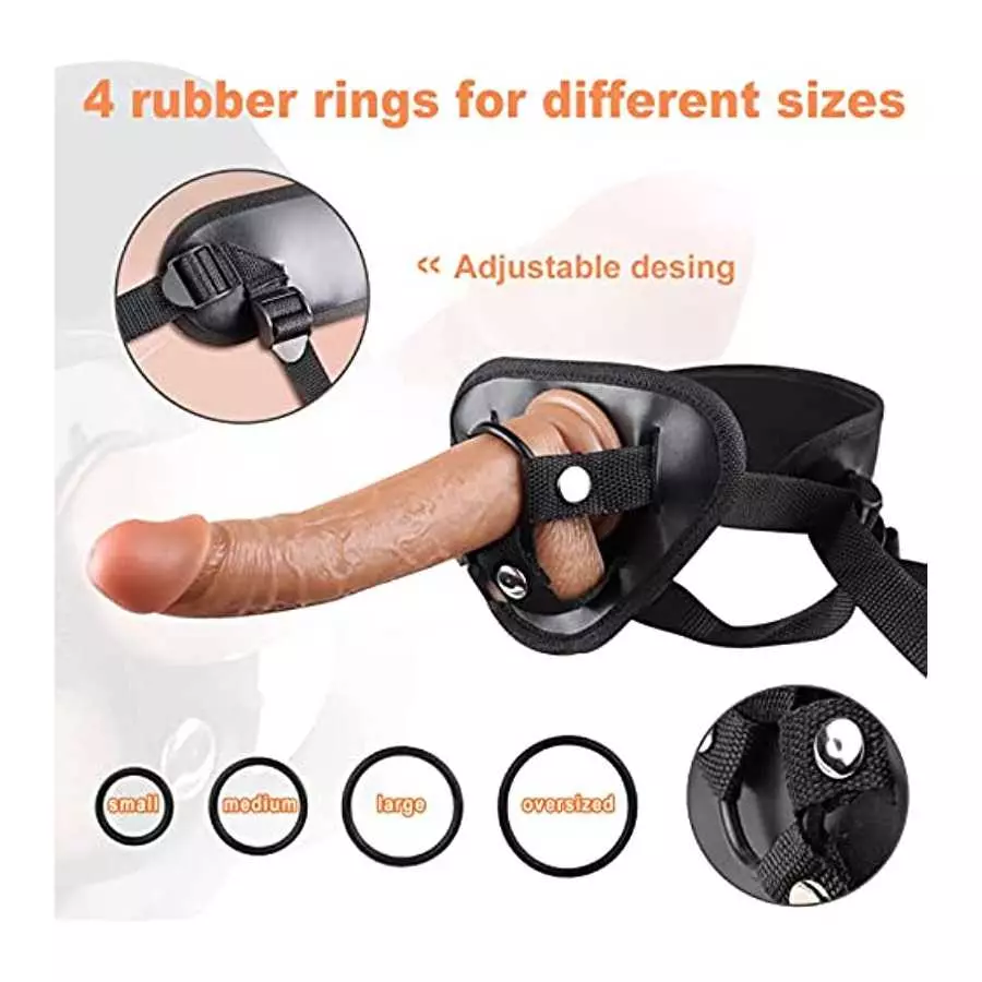 Strap-on Dildo Wearable Harness Realistic Vibrating Dildo with Bullet Vibrator, Detachable Silicone G Spot Stimulator, Vagina Ma