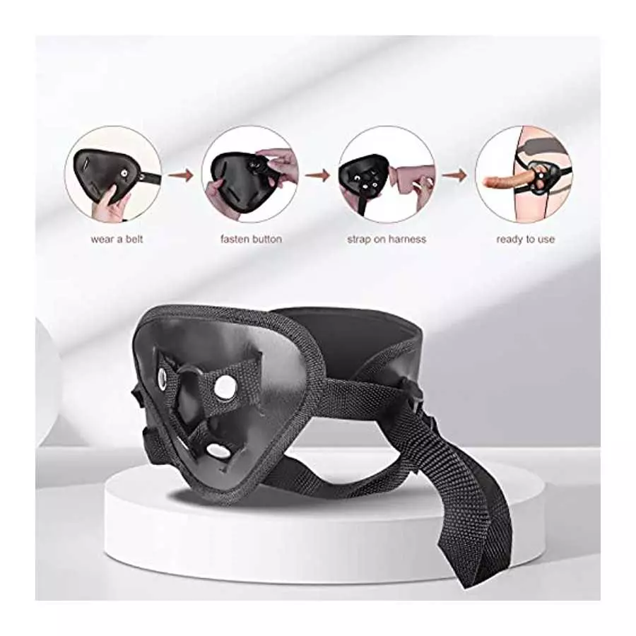 Strap-on Dildo Wearable Harness Realistic Vibrating Dildo with Bullet Vibrator, Detachable Silicone G Spot Stimulator, Vagina Ma