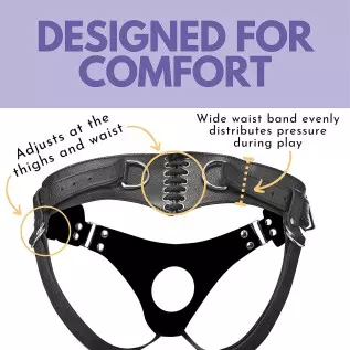 Strap U Bodice Corset Style Strap On Harness for Women, Men and Adult Couples, Fully Adjustable Waist, Vegan Friendly Leatherett