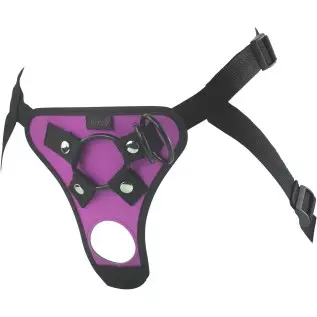 Adjustable Strap On Dildo Harness, Ferch Double Hole Pegging Harness Leather Soft Ring Belt for Male (Black)