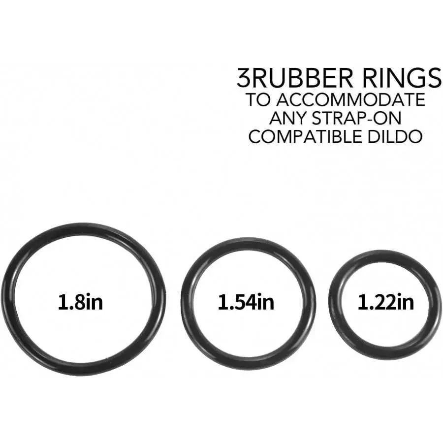 Adjustable Strap On Dildo Harness, Ferch Double Hole Pegging Harness Leather Soft Ring Belt for Male (Black)